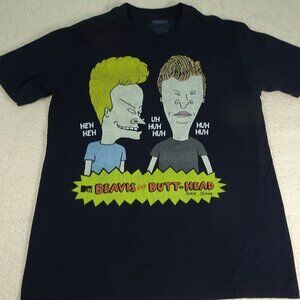 M TV Beavis and Butt-Head Black T-Shirt Medium